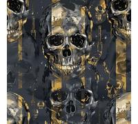 JIAOQSS Peel and Stick Wallpaper Black Gold Skull Self Adhesive Wallpaper Vinyl Renter Friendly Wallpaper Stick on Wallpaper Waterproof DIY Furniture Sticker for Bedroom Living Room