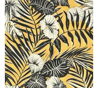 JIAOQSS Peel and Stick Wallpaper Black Yellow Tropical Leaves Self Adhesive Wallpaper Vinyl Renter Friendly Wallpaper Stick on Wallpaper Waterproof DIY Furniture Sticker for Bedroom Living Room