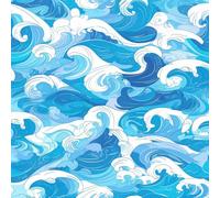 JIAOQSS Peel and Stick Wallpaper Blue Ocean Stick on Wallpaper Abstract Seawave Wallpaper for Living Room Bedroom Vinyl Wrap for Furniture Removable