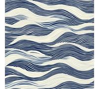 JIAOQSS Peel and Stick Wallpaper Blue Wave Line Drawn Wave Stick on Wallpaper Waterproof Sticky Back Plastic Living Room Bedroom Wall Furniture Vinyl Wrap