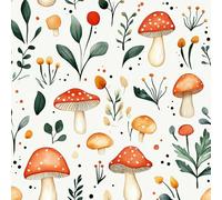JIAOQSS Peel and Stick Wallpaper Boho Mushroom Stick on Wallpaper Colorful Mushroom for Living Room Bedroom Waterproof Art Deco Vinyl Sticky Back Plastic