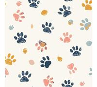 JIAOQSS Peel and Stick Wallpaper Colorful Dog Paw Prints Cute Self Adhesive Wallpaper Stick on Wallpaper Furniture Sticker Waterproof Living Room Bedroom