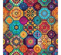 JIAOQSS Peel and Stick Wallpaper Colorful Indian Mandala Self Adhesive Wallpaper Stick on Wallpaper Removable Vinyl Wrap for Living Room Bedroom Kitchen Wall Cabinets Decor