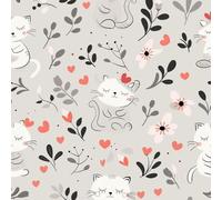 JIAOQSS Peel and Stick Wallpaper Cute Cartoon Cat Self Adhesive Wallpaper Wallpaper Decorative Furniture Sticker Vinyl Wrap Waterproof for Bedroom Living Room Furniture