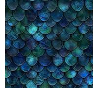 JIAOQSS Peel and Stick Wallpaper Dragon Scale Pattern Dark Blue Green Self Adhesive Wallpaper Wallpaper Contact Paper Furniture Sticker for Living Room Bedroom