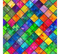 JIAOQSS Peel and Stick Wallpaper Rainbow Lattice Texture Self Adhesive Wallpaper Waterproof Furniture Wallpaper DIY Removable Wall Protection Film for Living Room Bedroom