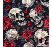 JIAOQSS Peel and Stick Wallpaper Skull Flower Rose Self Adhesive Wallpaper Wall Paper Vinyl Wallpaper Waterproof Renovation Living Room Wall Wallpaper