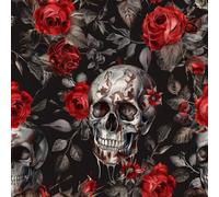 JIAOQSS Peel and Stick Wallpaper Skull Red Rose Dark Self Adhesive Wallpaper Wallpaper Contact Paper Furniture Sticker for Living Room Bedroom