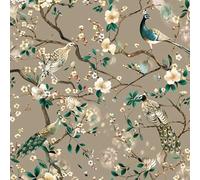 JIAOQSS Peel and Stick Wallpaper Vintage Flowers Peacock Oriental Self Adhesive Wallpaper Vinyl Self Adhesive Contact Paper for Home Bedroom Cabinets and Kitchen Decor