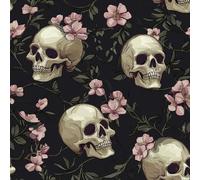 JIAOQSS Peel and Stick Wallpaper Violet Flower Stick on Wallpaper Abstract Gothic Skull Removable Vinyl Wrap for Living Room Bedroom Kitchen Wall Cabinets Decor