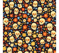 JIAOQSS Peel and Stick Wallpaper Violet Flower Stick on Wallpaper Abstract Gothic Skull Vinyl Sticky Back Plastic Wallpaer Waterproof for Wall Furniture Living Room Bedroom Bathroom