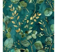 JIAOQSS Peel and Stick Wallpaper Watercolor Dark Green Eucalyptus Leaves Self Adhesive Wallpaper Wallpaper for Living Room Bedroom Waterproof Art Deco Wallpaper Vinyl Wallpaper Sticky Back Plastic