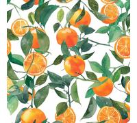 JIAOQSS Removable Wallpaper Watercolor Orange Stick on Wallpaper Citrus Orange Trees Fruits Wallpaper Waterproof Vinyl Contact Paper for Bedroom Kitchen Living Room Wall Cabinet Shelf Cupboard