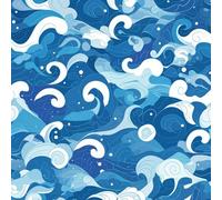 JIAOQSS Self Adhesive Wallpaper Blue Ocean Stick on Wallpaper Abstract Seawave Removable Thicken Living Room Bedroom Decorative