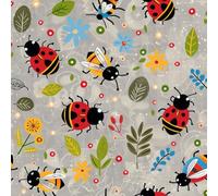 JIAOQSS Self Adhesive Wallpaper Colorful Ladybug Bee Stick on Wallpaper for Living Room Bedroom Vinyl Wrap for Furniture Removable