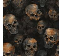 JIAOQSS Self Adhesive Wallpaper Dark Brown Skull Stick on Wallpaper Gothic Skull Vinyl Renter Friendly Wallpaper Waterproof DIY Furniture Sticker for Bedroom Living Room