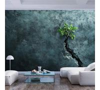 JIAOQSS Wall Mural 3D Background Green Plant Growing from Cracked Surface Green Plant Growing from Cracked surfaceRemovable Sticker Home Decor Tv Background Large Art Wall Painting Wall Posters