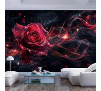 JIAOQSS Wall Mural Large Photo Wallpaper Red Rose Flower Romantic Black Kindergarten Childre Border Hotels Paintings Child Early Education Center Study Removable Panorama