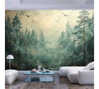 JIAOQSS Wall Paper Murals Forest Scene Mist and Flying Birds Forest Scene Mist and Flying birdsLiving Room Bedroom Background Wall Paper 3D Child Room Kindergarten Early Education Center Background