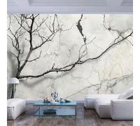 JIAOQSS Wallpaper 3D Wall Mural Bare Branches Against Marble Like Modern Bare Branches Against Marble Like modernNursery Kids Bedroom Boys and Girls Room Decor Home Living Room tv Background Large