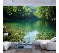 JIAOQSS Wallpaper 3D Wall Mural Lush Forest and Clear Green Lake Lush Forest and Clear Green lake3D Large Decor Paintings Living Room Tv Bar Ktv Backdrop Bedroom Decor Wall Stickers