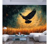 JIAOQSS Wallpaper 3D Wall Murals Flying Eagle Over Golden hued Field Flying Eagle Over Golden hued fieldLiving Room Bedroom Wall Paper Wall Sticker Home Decor for Restaurant Hotels Modern Living Room