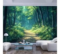 JIAOQSS Wallpaper 3D Wall Murals Path Through Lush Green Forest Path Through Lush Green forestWall Paper Living Room Tv Sofa Bedroom Study Decor Wall Photo Removable Posters Art