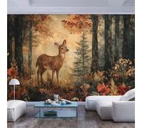 JIAOQSS Wallpaper Photo Premium Art Print Deer Autumn Forest Retro Style Deer Autumn Forest Retro stylePhoto Creative DIY Wall Art Decoration Decal for Living Room Dining Room Bedroom Decor