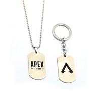 JIAORLEI Apex Legends Necklace Metal Keychain Action Toys Apex Stainless Steel Keychain Kids Toys, As Shouw, As shouw