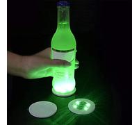 JIAOZI LED Coaster, LED Bottle Lights Cup Holder Lights LED Sticker Coaster Lights Light Up Coasters, LED Bottle Light, Bottle Glorifier, LED Stickers Coaster Light Up for Drinks (Green, 6 pcs)