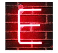 JIAOZI Neon Letter, Neon Lights LED Alphabet Letter Lights Neon Sign Light Up Letters Battery and USB Operated Red Neon Light Neon Wall Light (E)