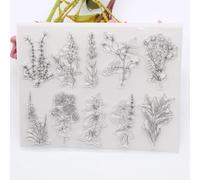 JIAPAILAIYUN Stamps for Crafting,Card Making Supplies,14x18cm Herbs and Spices Botanical Transparent Clear Stamps Seals for Paper Craft Scrapbooking Decoration