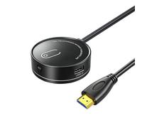 JIAPIKA Computer Power Button Extender with Front USB 2.0 Access, Black