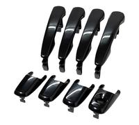 JIAPIKA Driver Side Keyhole Base Cover and Outer Handle Set AE5Z-5422404-AA-6E5Z, 8 Piece Gloss Black Replacement Group with 4 Handles and 3 Plain Covers for Exterior Door Repair