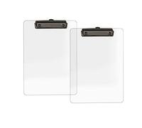 JIARI 2 Pack Clear Acrylic Office Clipboard A4 Letter Size 8.6" x 12.2" (Black)