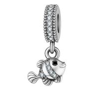 JiaRong Charms Fish Charm 925 Sterling Silver Pandora Compatible Charm Bracelet Charm