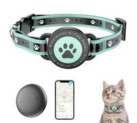 JIARUI Cat Tracker Collar - GPS Cat Tracker No Monthly Fee - Compatible with iOS Apple Find My & Android Google Find My -Long Battery Life Reflective Cat Collar Tracking Device (1 Pack)