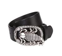 JIARY Belt Men,Men Cowhide Belt,With Emperor scorpion Buckle,Fashionable and personalized belt suitable for jeans and Suits,Black,130CM/51.2''