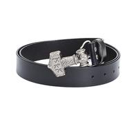 JIARY Black B,125CM/49.2'',Western Cowboy Belts for Men, Men's Belt, Leather Belt with Viking Thor's Hammer Pattern Alloy Buckle