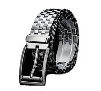 JIARY Silver C,115CM/45.3'',Stainless Steel Belts for Men, No Leather Metal Business Dress Adjustable Belts with Buckle