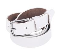 JIARY White,100CM/39.4'',Soft Leather Belt,Women's Simple Casual Belt for Skirt Pants,Silver Alloy Pin Buckle Decorative Belt