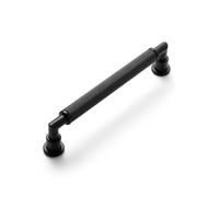 JIASENBAO 5 Pack Black Cabinet Pulls 5" Hole Center Knurled Drawer Pulls Bathroom Dresser Handles Hardware Bar Zinc Alloy