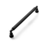 JIASENBAO 5 Pack Black Cabinet Pulls 6.3" Hole Center Knurled Drawer Pulls Bathroom Dresser Handles Hardware Bar Zinc Alloy