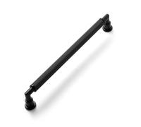 JIASENBAO 5 Pack Black Cabinet Pulls 7-9/16" Hole Center Knurled Drawer Pulls Bathroom Dresser Handles Hardware Bar Zinc Alloy
