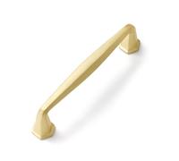 JIASENBAO 5 Pack Gold Cabinet Pulls 3.75" Hole Center Brushed Brass Drawer Pulls Dresser Handles Hardware Bathroom Zinc Alloy