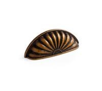 JIASENBAO Antique Brass Cabinet Cup Pulls 2.5" Hole Center 10 Pack Vintage Drawer Pulls Kitchen Hardware Cabinet Handles Dresser Handles