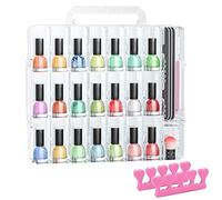 Jiasheng Universal Double Side Transparent Nail Polish Gel Organizer Holder for 48 Bottles Adjustable Space Divider with Two Toe Separator
