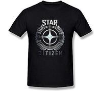 JiaShengHang Men's Star Citizen Raises Million Dollars Logo T Shirt Black Size 3XL