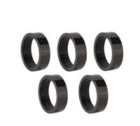 JIASHUNHE Headset Spacers 5pcs Bicycle Washers Spacer UltraLight Carbon Fiber 1mm/2mm/3mm/5mm/10mm/15mm Bike Washer Gasket Fork Headset Parts(10mm)