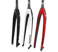 JIASHUNHE Suspension Forks 1 Pcs 26/27.5/29 Inch Mountain Bicycle Full Carbon Bike Front Fork Disc Brake Tapered Tube MTB .5/29er(White 26er size)